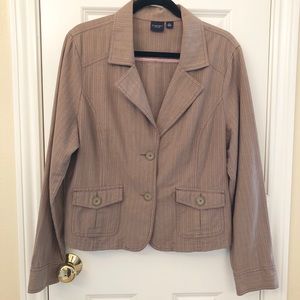 Sonoma Womens Button front Cotton Blazer Jacket XL